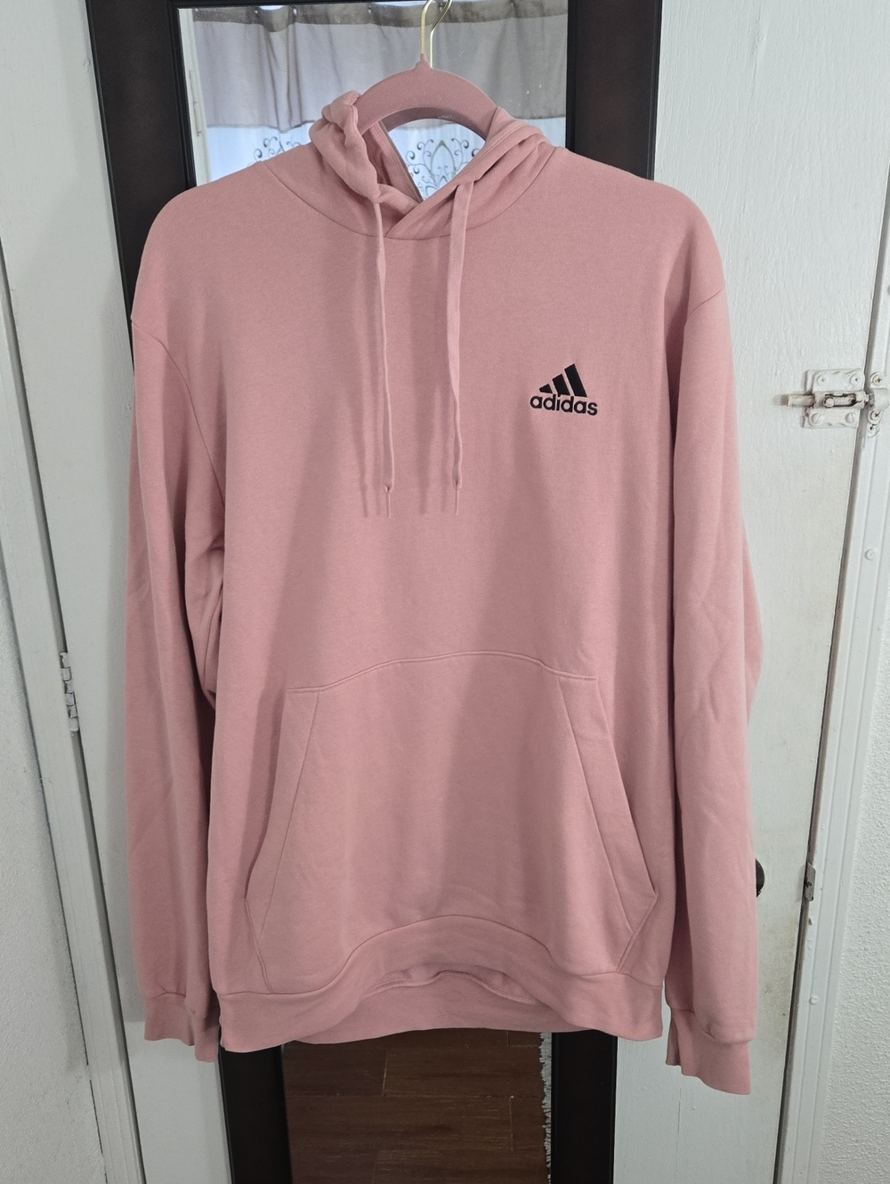 Adidas Men’s Dusty Pink Pullover Hoodie L